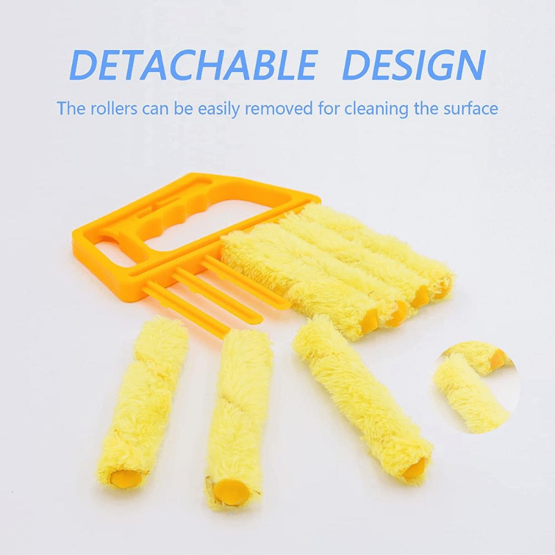 7-Finger Microfiber Blind & Window Cleaning Brush – Washable, Easy Dust Removal