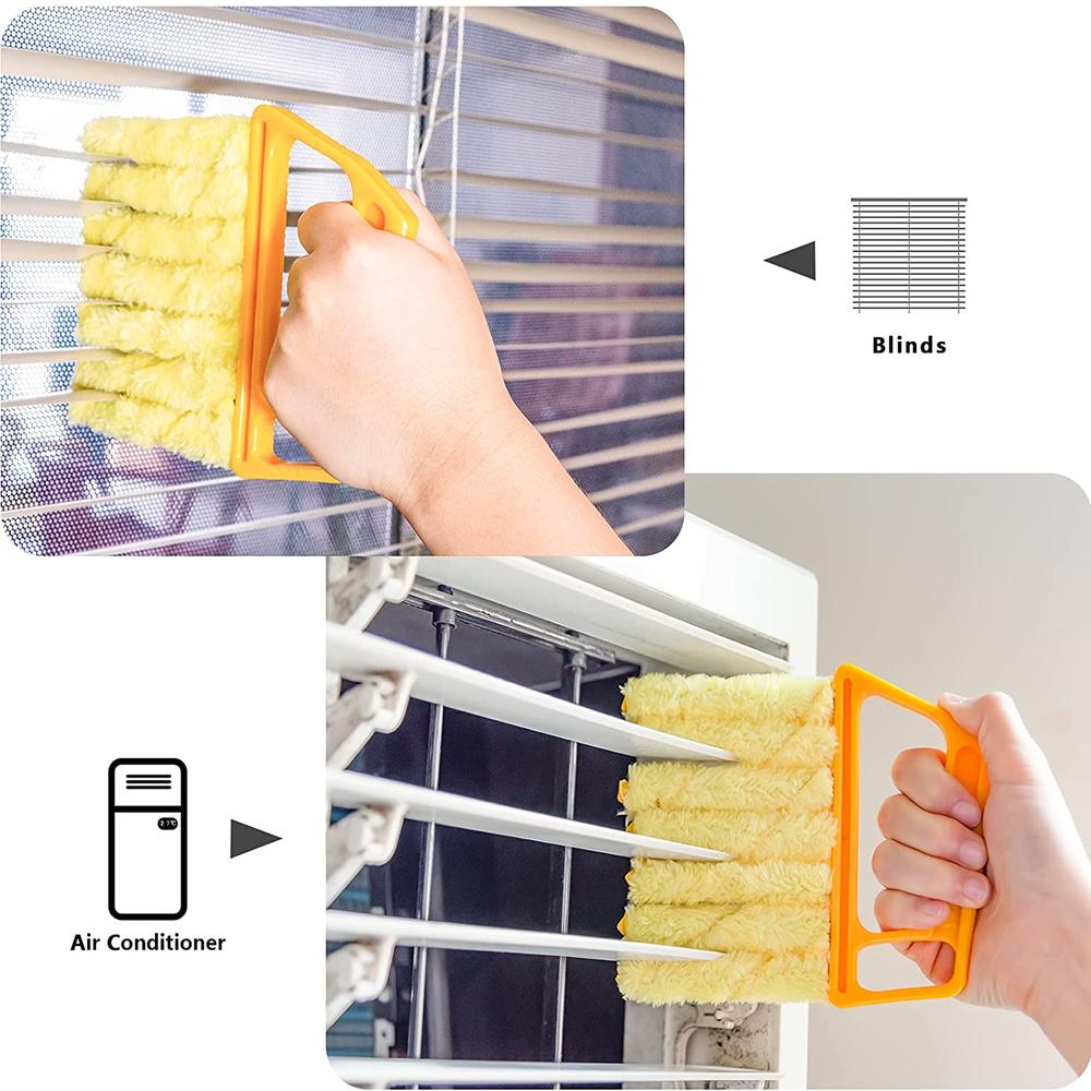7-Finger Microfiber Blind & Window Cleaning Brush – Washable, Easy Dust Removal