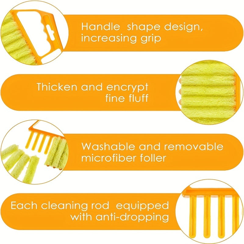 7-Finger Microfiber Blind & Window Cleaning Brush – Washable, Easy Dust Removal