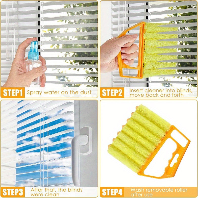 7-Finger Microfiber Blind & Window Cleaning Brush – Washable, Easy Dust Removal