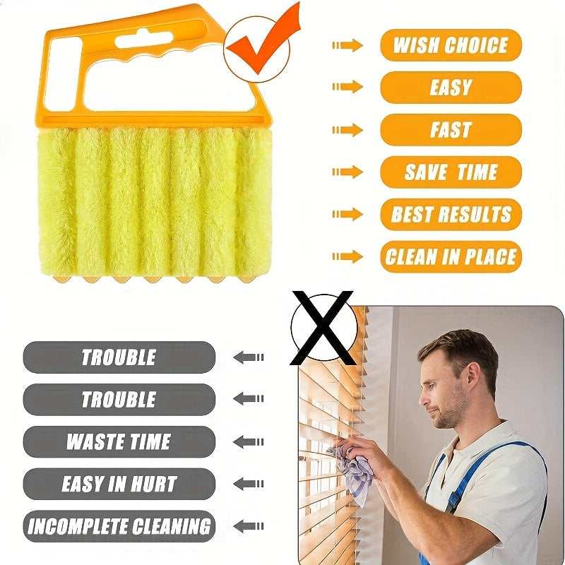 7-Finger Microfiber Blind & Window Cleaning Brush – Washable, Easy Dust Removal
